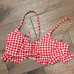 Cupshe Red Gingham Top size M